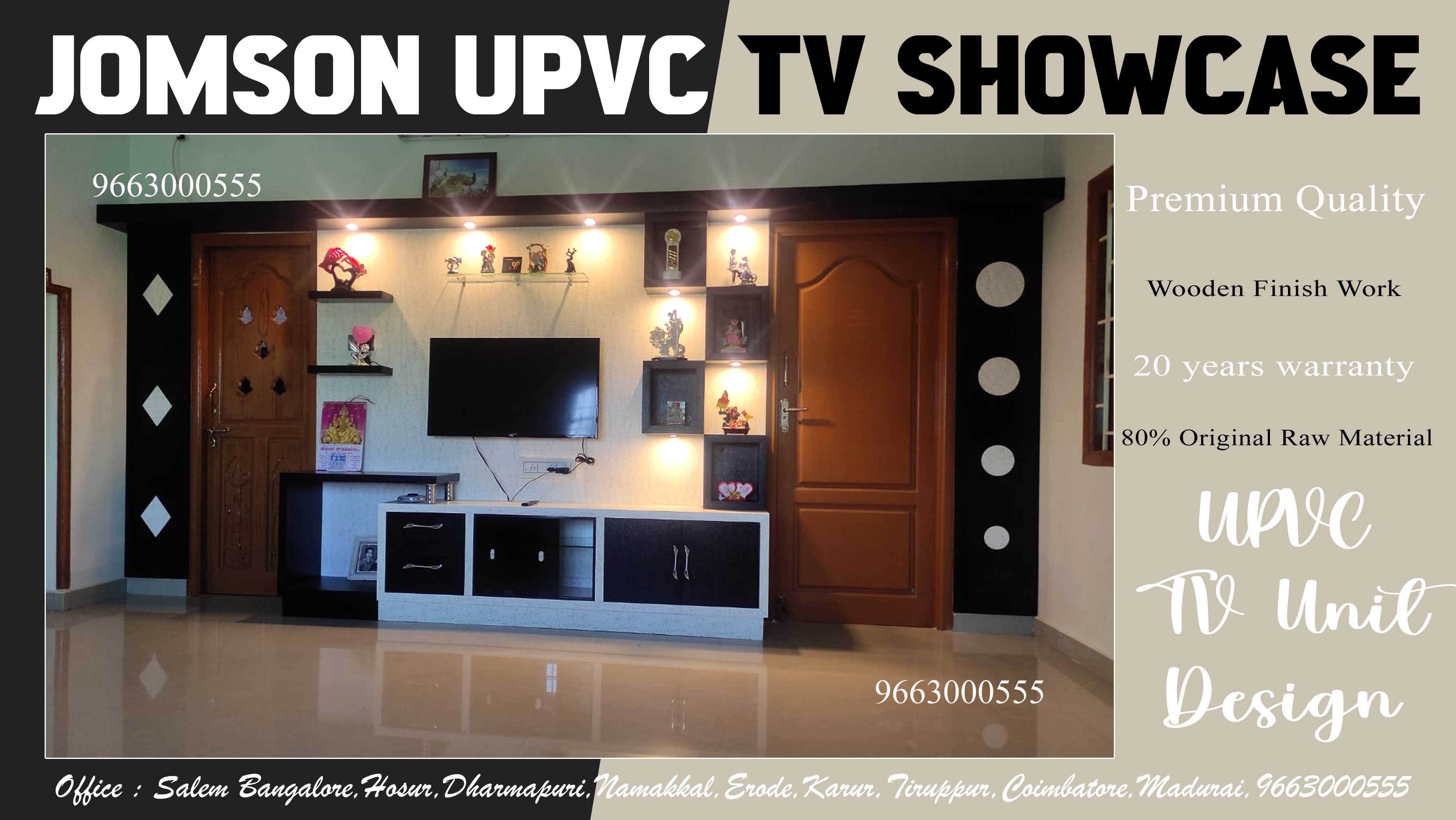 upvc tv showcase design